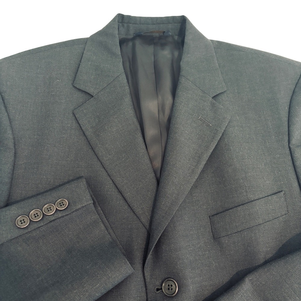 Brooks Brothers 346 Wool Blend Blazer Mens 42R Charcoal Gray 3-Button Stretch